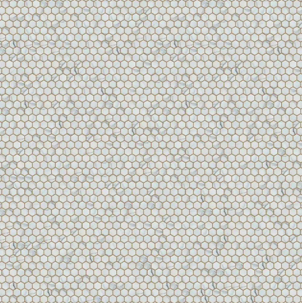 Ilcom Mosaïque sur résille pour salle de bain et cuisine en céramique 30 cm x 26 cm - Marble hive- Mosaïque Pour Douche