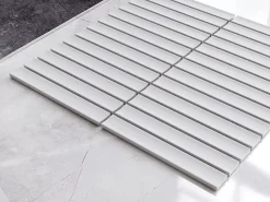 Ilcom Mosaïque sur résille pour salle de bain et cuisine en céramique 29.6 cm x 30 cm - Matt white piano- Mosaïque