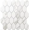 Ilcom Mosaïque Pour Pièce À Vivre|Mosaïque<Mosaïque sur résille pour salle de bain et cuisine en verre 25 cm x 25.6 cm - Elegant white statuary