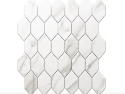 Ilcom Mosaïque Pour Pièce À Vivre|Mosaïque<Mosaïque sur résille pour salle de bain et cuisine en verre 25 cm x 25.6 cm - Elegant white statuary