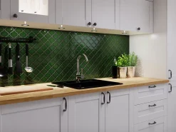 Ilcom Mosaïque Pour Wc|Mosaïque Pour Pièce À Vivre<Mosaïque sur résille pour salle de bain et cuisine en céramique 27.5 cm x 25.2 cm- Arab emerald