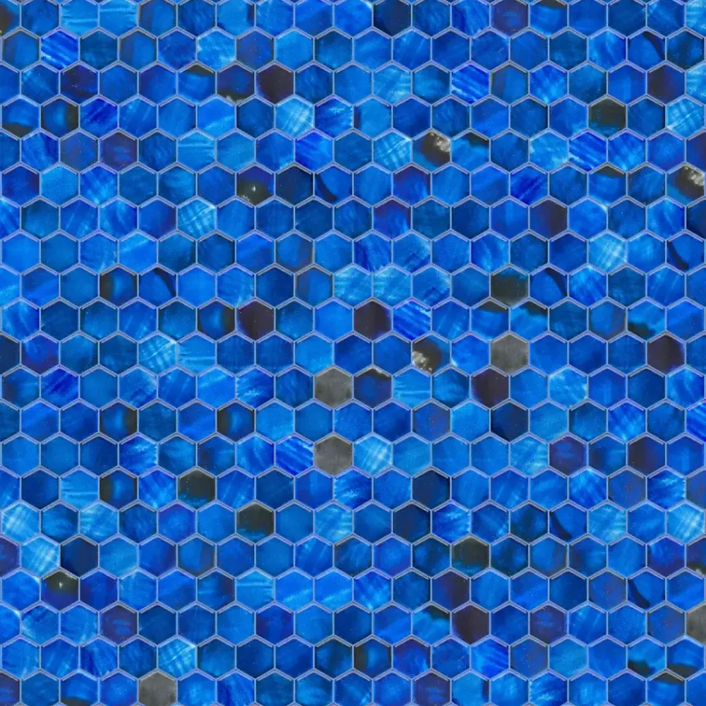 Ilcom Mosaïque sur résille pour salle de bain et cuisine en céramique 31.2 x 27 cm- Mixed ocean hive- Mosaïque Pour Salle De Bains|Mosaïque
