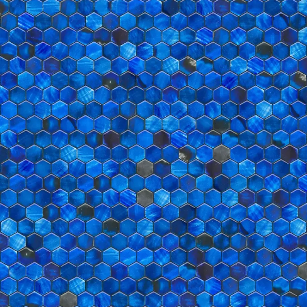 Ilcom Mosaïque sur résille pour salle de bain et cuisine en céramique 31.2 x 27 cm- Mixed ocean hive- Mosaïque Pour Salle De Bains|Mosaïque