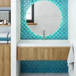 Ilcom Mosaïque Pour Salle De Bains|Mosaïque<Mosaïque sur résille pour salle de bain et cuisine en céramique - 28.5 cm x 29.0 cm - Adriatic wave