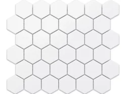 Ilcom Mosaïque Pour Salle De Bains|Mosaïque<Mosaïque sur résille pour salle de bain et cuisine en céramique 29.7 cm x 26.2 cm - White hexagon