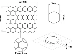 Ilcom Mosaïque Pour Salle De Bains|Mosaïque<Mosaïque sur résille pour salle de bain et cuisine en céramique 29.7 cm x 26.2 cm - White hexagon
