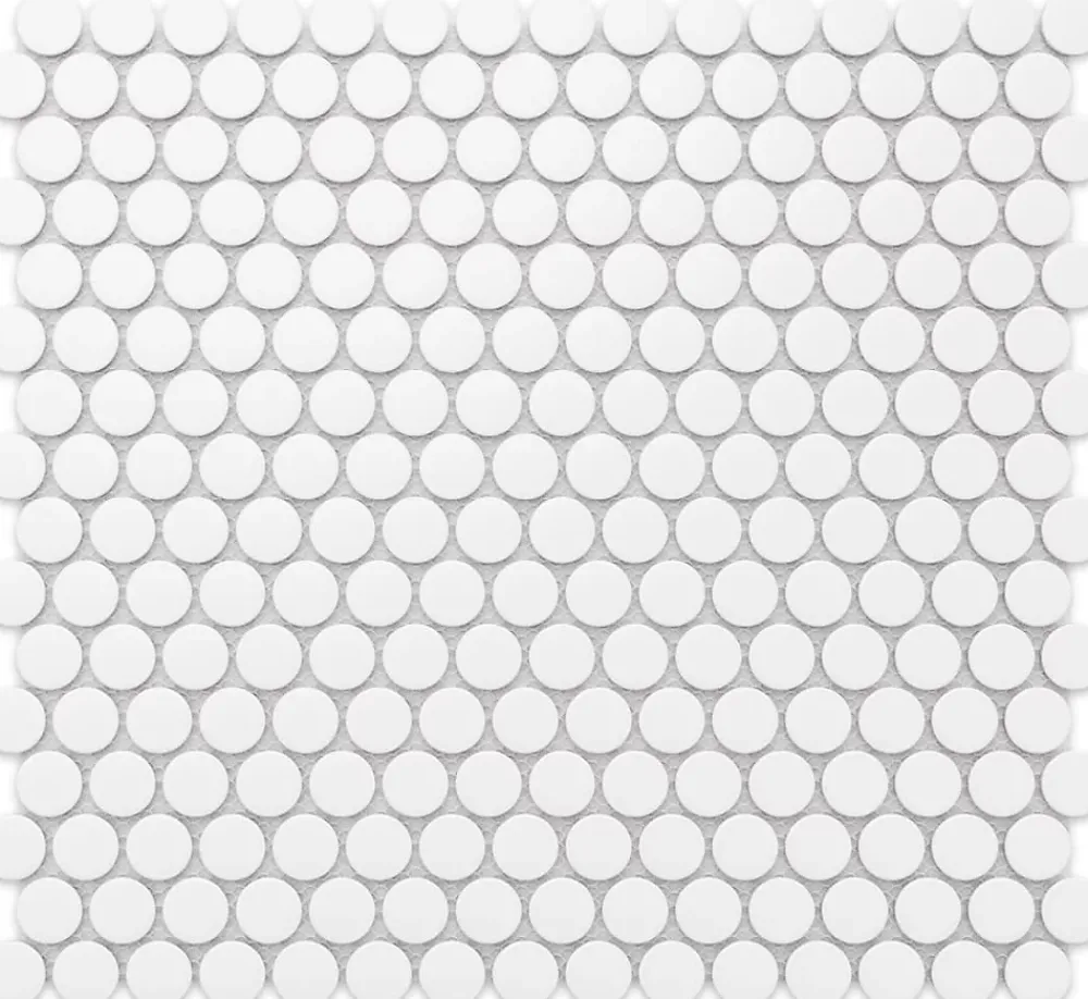 Ilcom Mosaïque<Mosaïque sur résille pour salle de bain et cuisine en céramique 31.7 cm x 29.3 cm - Matt white dot