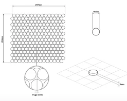 Ilcom Mosaïque sur résille pour salle de bain et cuisine en céramique 31.7 cm x 29.3 cm - Silver dots- Mosaïque Pour Salle De Bains