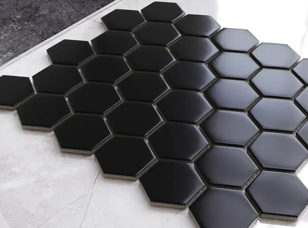 Ilcom Mosaïque Pour Pièce À Vivre|Mosaïque Pour Wc<Mosaïque sur résille pour salle de bain et cuisine en céramique 29.7 cm x 26.2 cm - Black honey