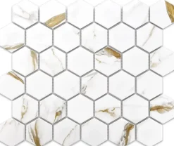 Ilcom Mosaïque Pour Pièce À Vivre|Mosaïque Pour Wc<Mosaïque sur résille pour salle de bain et cuisine en céramique 29.7 cm x 26.2 cm - Gold honey