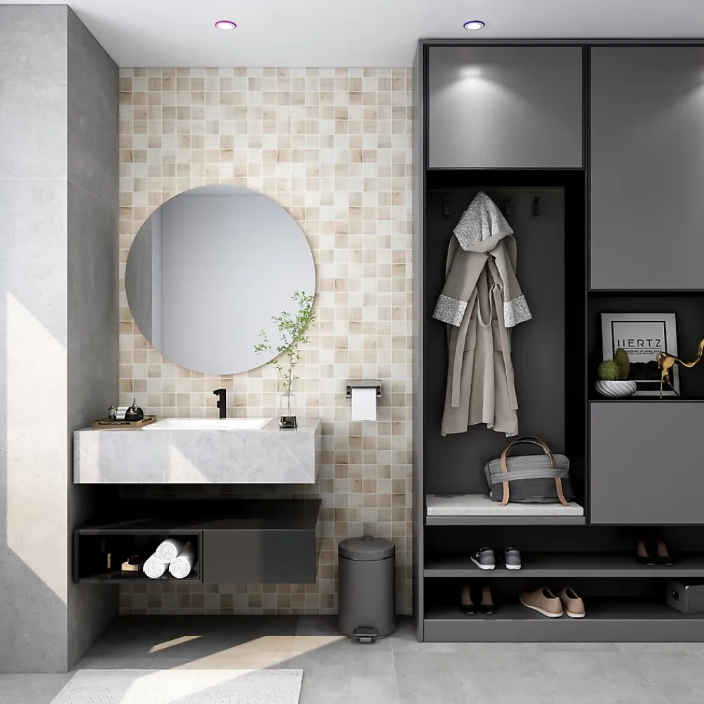 GoodHome Mosaïque Pour Douche|Mosaïque Pour Pièce À Vivre<Mosaïque Tinian bois 30 x 30 cm
