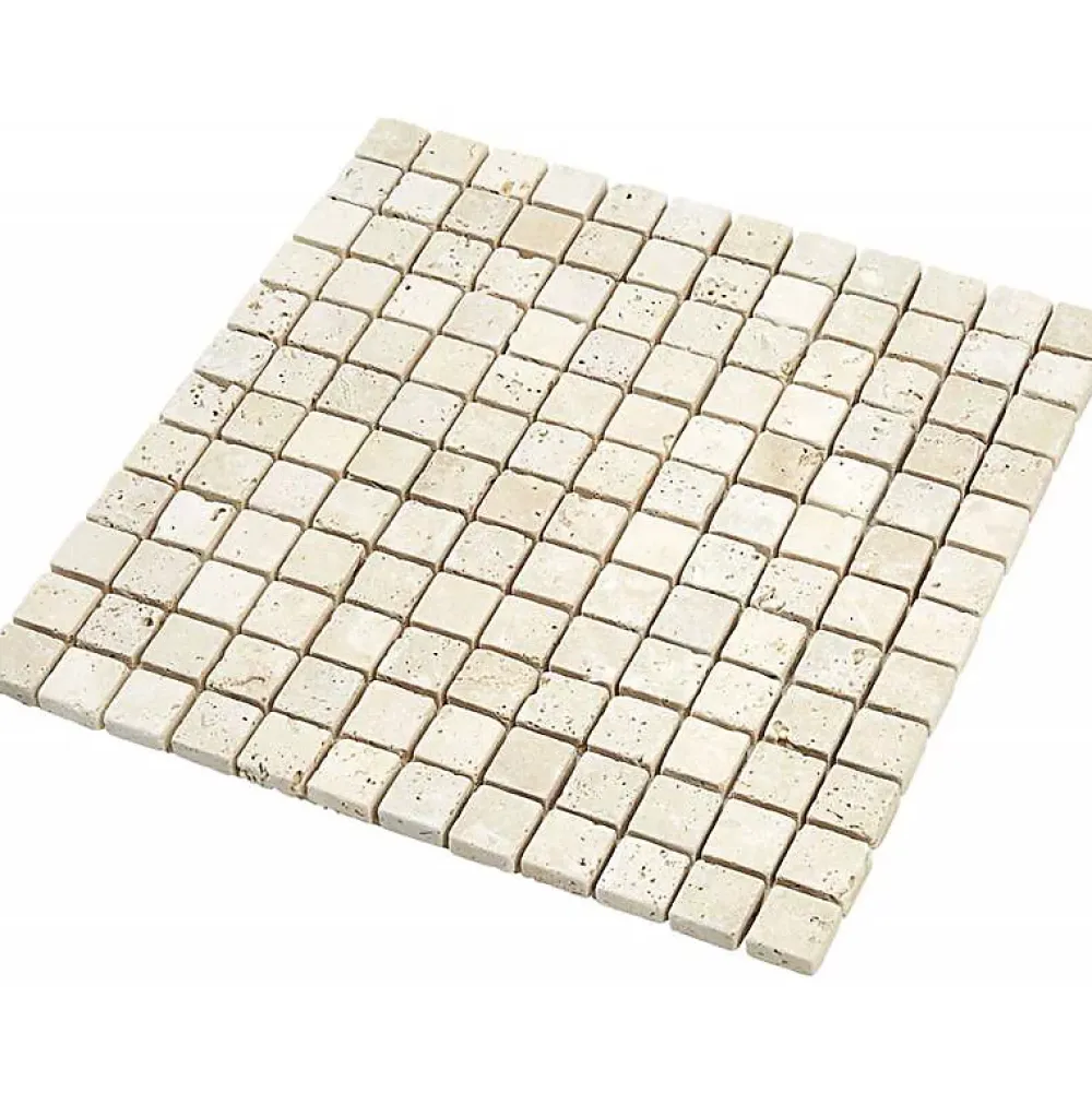 Decoon Mosaïque Travertin - Beige - 2.3 x 2.3 cm- Mosaïque Pour Douche|Mosaïque Pour Salle De Bains