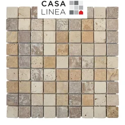 Mosaïque Pour Douche|Mosaïque Pour Wc<Mosaïque Travertin Mix Color 31 x 31 cm ép.0,7 cm
