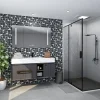 GoodHome Mosaïque Urda noir et blanc 30 x 30 cm- Mosaïque Pour Salle De Bains|Mosaïque Pour Wc