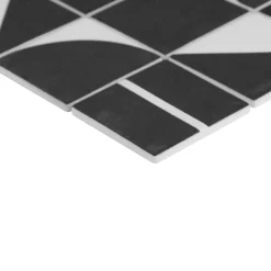 GoodHome Mosaïque Urda noir et blanc 30 x 30 cm- Mosaïque Pour Salle De Bains|Mosaïque Pour Wc
