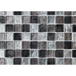 Decoon Mosaïque Verre - Mix Gris - 2.3 x 2.3 cm- Mosaïque Pour Pièce À Vivre|Mosaïque Pour Salle De Bains