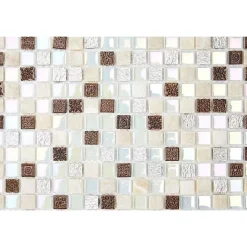 Decoon Mosaïque Verre / Pierre - Nacre - 1.5 x 1.5 cm- Mosaïque Pour Douche