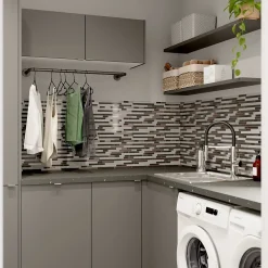 GoodHome Mosaïque Pour Douche|Mosaïque Pour Wc<Mosaïque verre gris 30x30cm Foxe