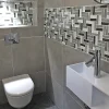 Mat Inter Mosaïque verre Xavier gris L. 27,5 x l. 31,5 cm- Mosaïque Pour Wc|Mosaïque Pour Salle De Bains