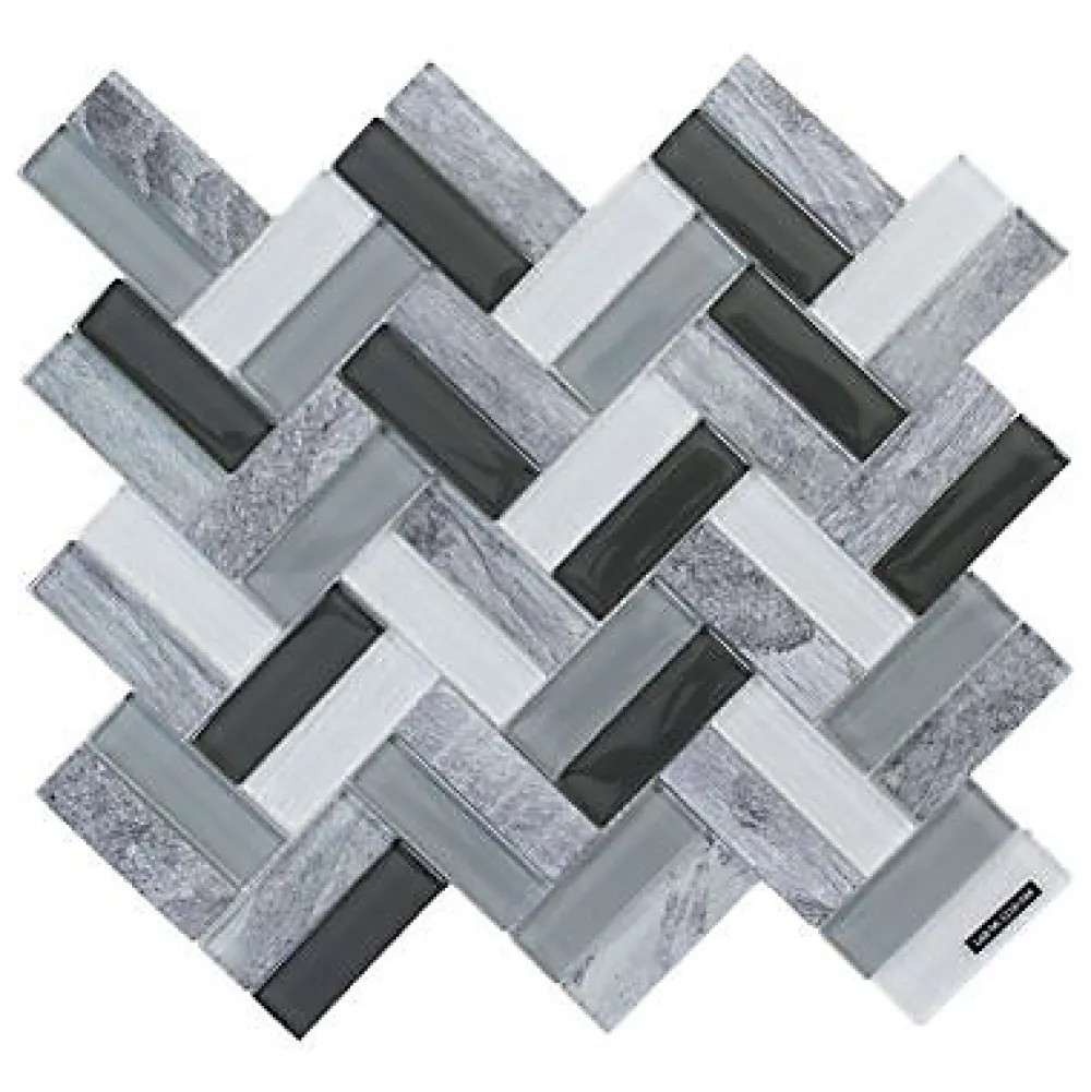 Mat Inter Mosaïque verre Xavier gris L. 27,5 x l. 31,5 cm- Mosaïque Pour Wc|Mosaïque Pour Salle De Bains
