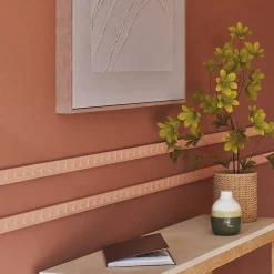 Woodbord Moulure<Moulure murale décorative en bois ROYALE - 3 x 100 cm - Brut sans peinture - Cimaise - Plinthe - Baguette d'ornement