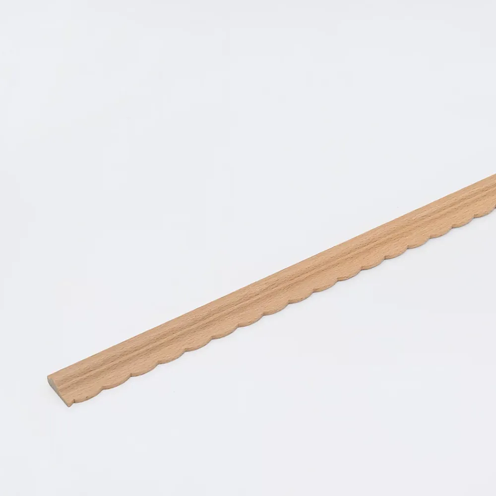 Woodbord Moulure murale décorative en bois COQUILLE - 0,9 x 2,8 x 100 cm - Brut sans peinture - Cimaise - Plinthe - Baguette d'ornement- Moulure