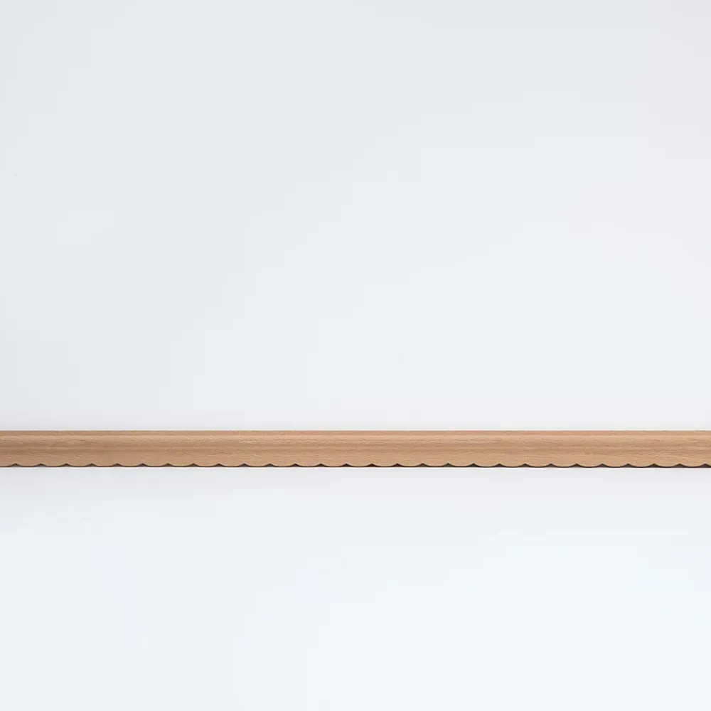 Woodbord Moulure murale décorative en bois COQUILLE - 0,9 x 2,8 x 100 cm - Brut sans peinture - Cimaise - Plinthe - Baguette d'ornement- Moulure