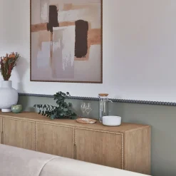 Woodbord Moulure murale décorative en bois PERLA 30 - 3 x 100 cm - Brut sans peinture - Cimaise - Plinthe - Baguette d'ornement- Moulure