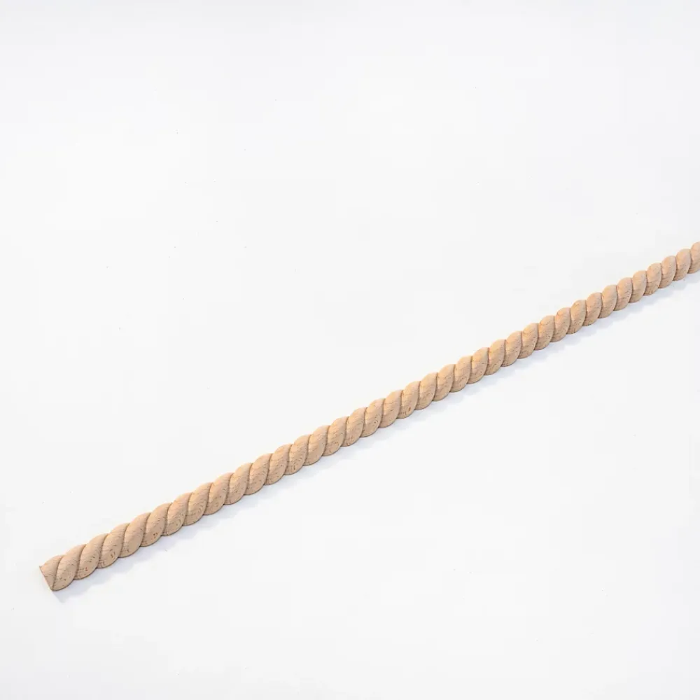 Woodbord Moulure<Moulure murale décorative en bois TORSADE 30 - 3 x 100 cm - Brut sans peinture - Cimaise - Plinthe - Baguette d'ornement