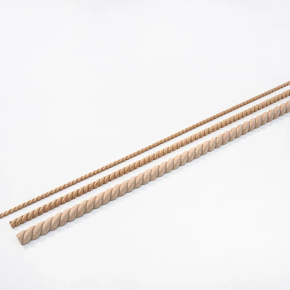 Woodbord Moulure<Moulure murale décorative en bois TORSADE 30 - 3 x 100 cm - Brut sans peinture - Cimaise - Plinthe - Baguette d'ornement