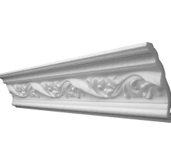 Moulure polystyrène Greta 1 x 2 m blanc- Moulure Et Rosace De Plafond