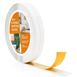 Quest Plinthe Pour Sol En Vinyle Et Pvc<Moulure Souple Auto-Adhésive en PVC 10x10 mm, Plinthe Souple, Bande Élastique pour Finitions et Étanchéité des Jonctions, blanc, 5