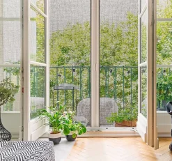 Avosdim Moustiquaire Pour Fenêtre<Moustiquaire Baie Vitrée Double Porte - L240 x H230 cm - Alu Blanc - Recoupable
