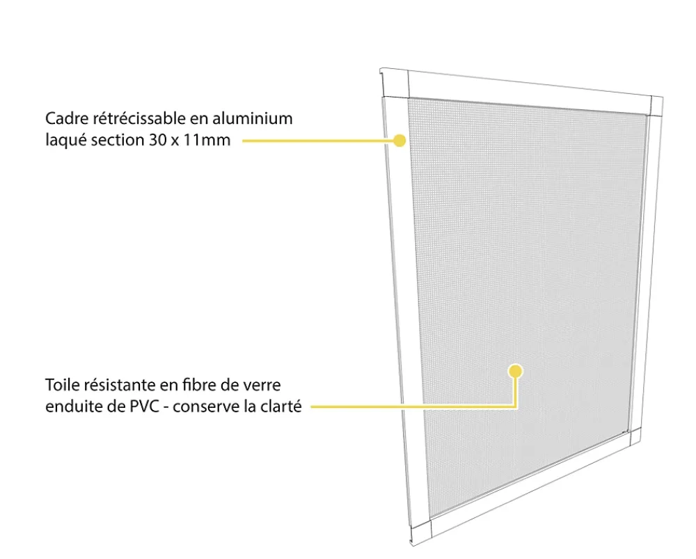 Avosdim Moustiquaire cadre recoupable 130 x 150cm gris anthracite - Toile fibre de verre- Moustiquaire Pour Fenêtre