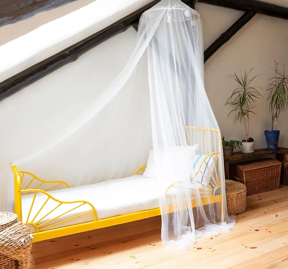 Avosdim Moustiquaire ciel de lit pour lit 1 place polyester uni blanc- Moustiquaire De Lit
