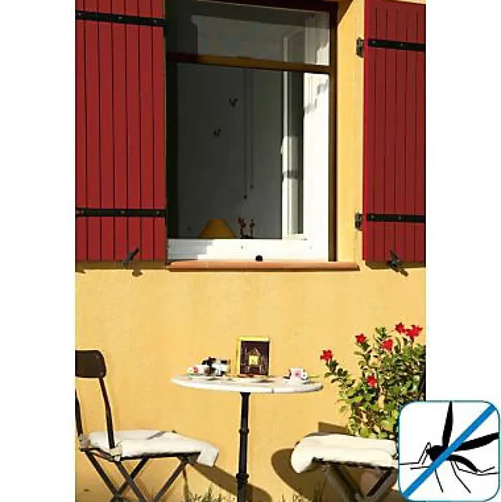 KOCOON Moustiquaire de fenêtre enroulable en alu marron 160 x h.170 cm- Moustiquaire Pour Fenêtre