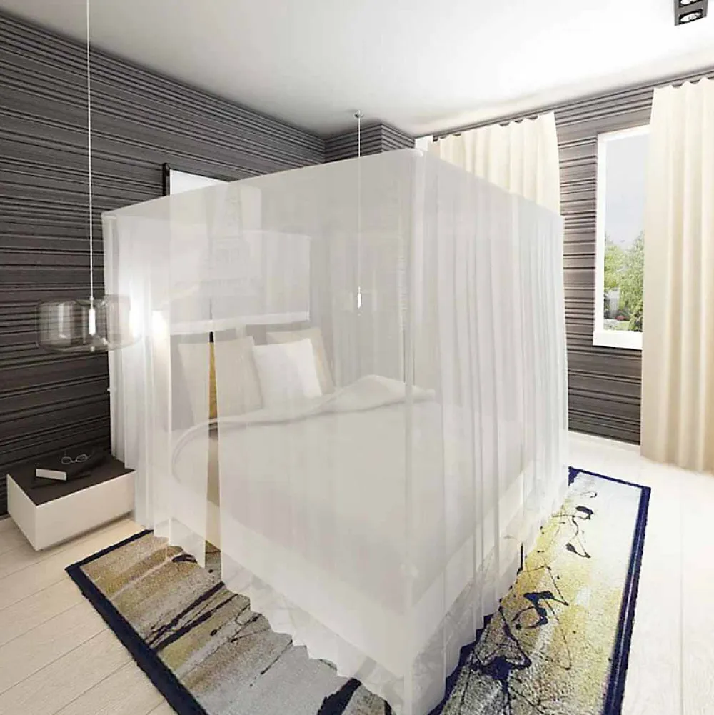 Vidaxl Moustiquaire de lit carré 3 ouvertures 2 pcs- Moustiquaire De Lit