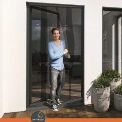 Windhager Moustiquaire de porte télescopique 120 x 250 cm- Moustiquaire Pour Fenêtre