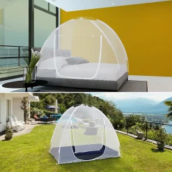 IDMarket Moustiquaire dôme pop-up 195x150 cm mobile pour lit- Moustiquaire Pour Fenêtre