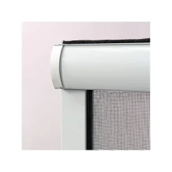 Volet-Moustiquaire MOUSTIQUAIRE EN ALU ENROULABLE H.145 X L.130 cm POUR FENETRE, coloris BLANC- Moustiquaire Pour Fenêtre