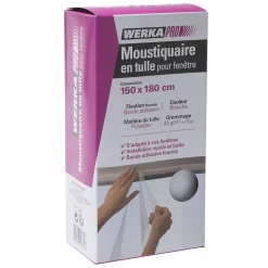Werka Pro Moustiquaire en tulle blanc- Moustiquaire Pour Fenêtre