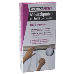 Werka Pro Moustiquaire en tulle blanc- Moustiquaire Pour Fenêtre