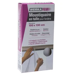 Werka Pro Moustiquaire en tulle blanc- Moustiquaire Pour Fenêtre