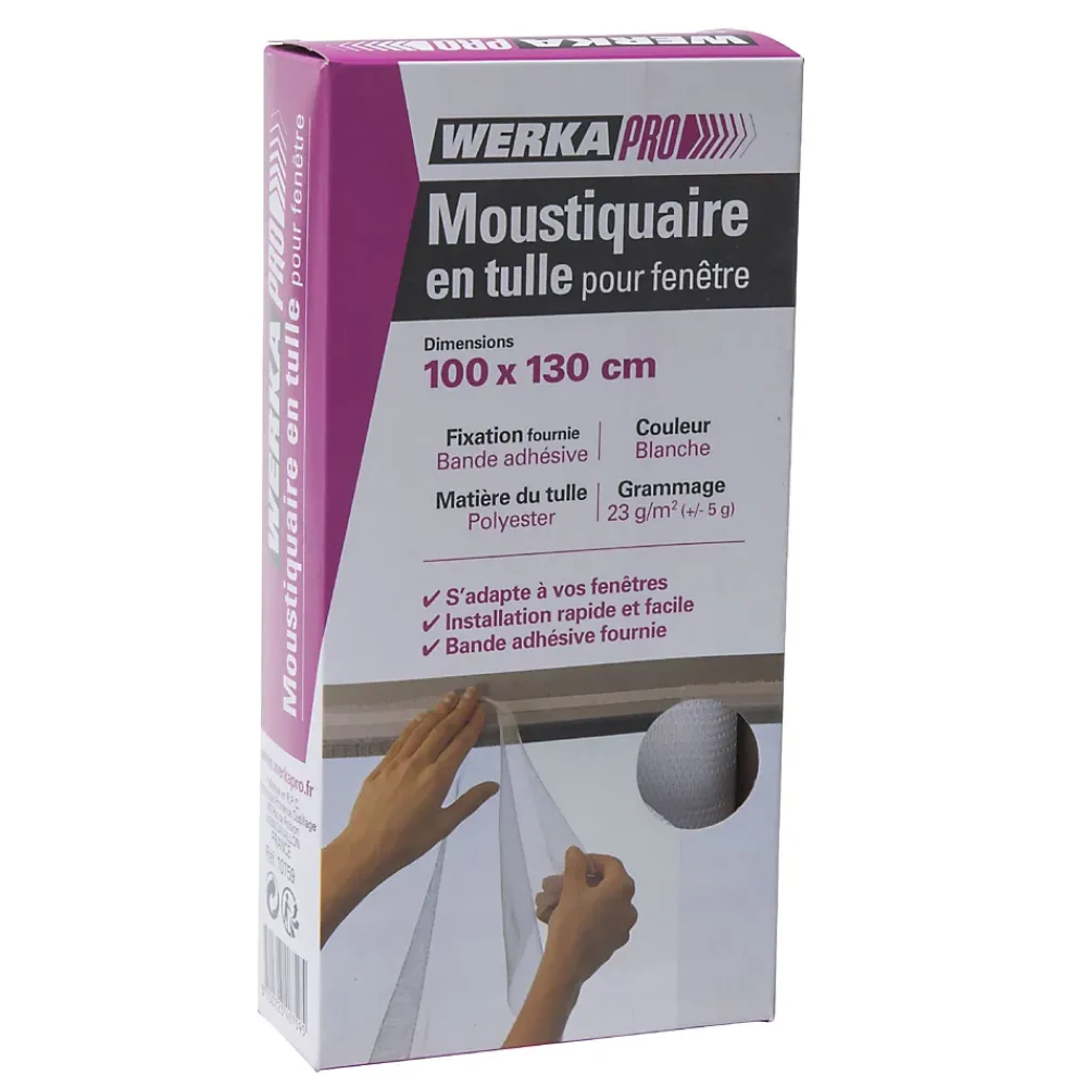 Werka Pro Moustiquaire en tulle blanc- Moustiquaire Pour Fenêtre