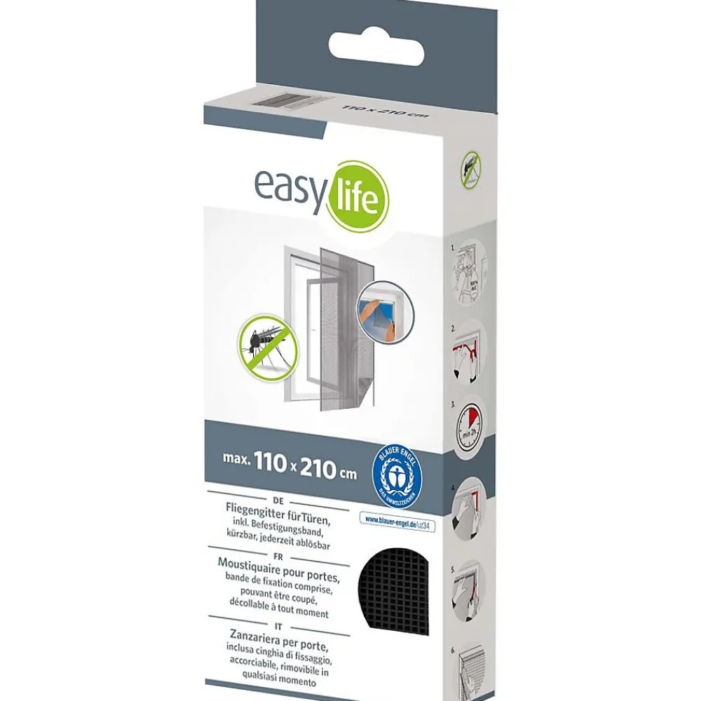 Easy Life Moustiquaire Pour Porte<Moustiquaire porte anthracite 18g/m² bande autoagrippante 7,5 mm