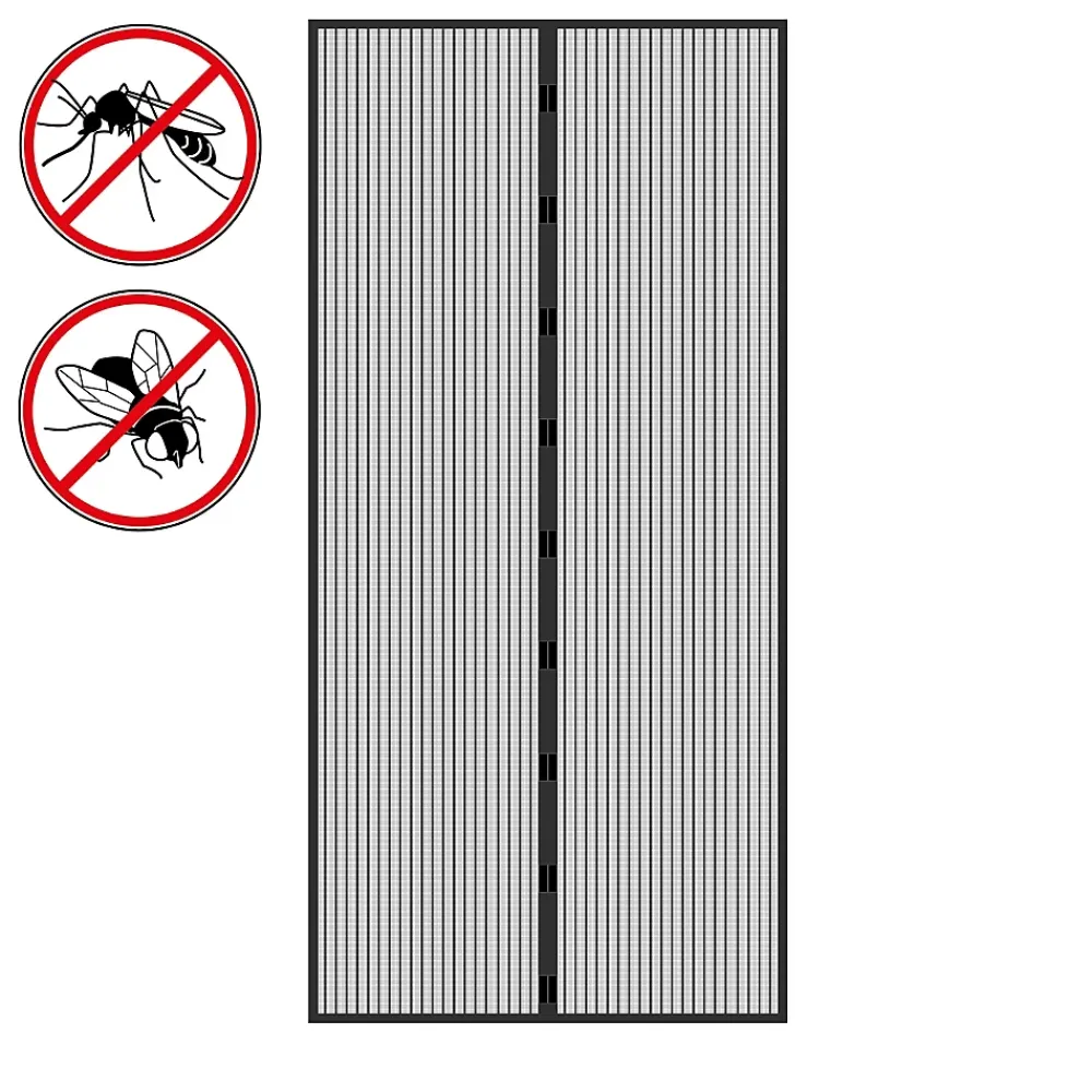 ECD Germany Moustiquaire porte 100x210cm noir montage adhésif sans perçage ni vissage anti insectes- Moustiquaire Pour Porte