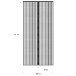 ECD Germany Moustiquaire porte 100x210cm noir montage adhésif sans perçage ni vissage anti insectes- Moustiquaire Pour Porte