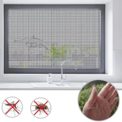Floordirekt Moustiquaire Pour fenêtre et porte Ultra résistant Noir Largeur 1,0 m Longueur 15 mètres -- Moustiquaire De Lit