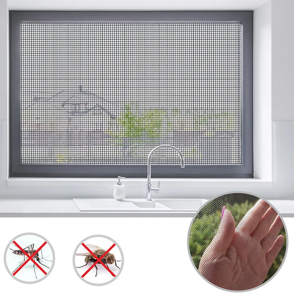 Floordirekt Moustiquaire De Lit<Moustiquaire Pour fenêtre et porte Ultra résistant Noir Largeur 1,2 m Longueur 3 mètres -