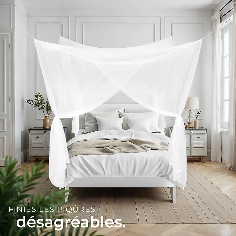 Tectake Moustiquaire Pour Fenêtre<Moustiquaire pour lits simples et doubles Maillage serré Lavable 220x200x210cm